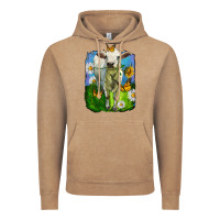 Vintage Coffee charolais heifer with sunflower and daisies Vintage Hoodie - LillyAllenDesigns