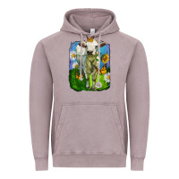 Vintage Zinc charolais heifer with sunflower and daisies Vintage Hoodie - LillyAllenDesigns
