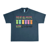 Midnight Navy treat all peeps with kindness Urban Heavy Tee - MaliasSmallBusiness