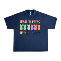 Navy treat all peeps with kindness Urban Heavy Tee - MaliasSmallBusiness