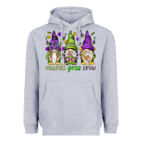 Heather Grey Mardi Gras crew with gnomies Heavyweight Hoodie - HowdyJamesFarm