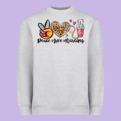 Peace Love Nursing Heavyweight Sweatshirt Designed By Maliassmallbusiness