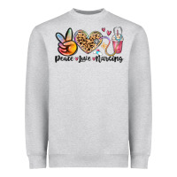 Heather Grey peace love nursing Heavyweight Sweatshirt - MaliasSmallBusiness