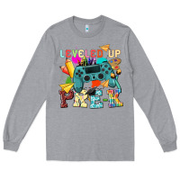 Heather Grey leveled up pre k Long Sleeve Tee - NancyCooperArtShop