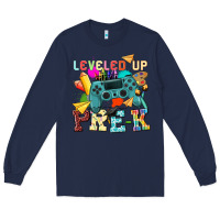 Navy leveled up pre k Long Sleeve Tee - NancyCooperArtShop