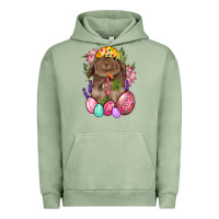 Pigment Oil Green Rabbit And Carrot Easter Urban Hoodie - BundleAndBundleShop