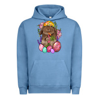 Pigment Pebble Blue Rabbit And Carrot Easter Urban Hoodie - BundleAndBundleShop