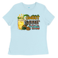 Baby Blue sweet summer time pineapple Ladies Tee - RacoonDesign