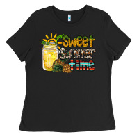 Black sweet summer time pineapple Ladies Tee - RacoonDesign