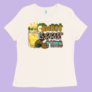 Sweet Summer Time Pineapple Ladies Tee Designed By Racoondesign