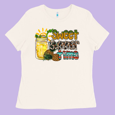 Sweet Summer Time Pineapple Ladies Tee Designed By Racoondesign