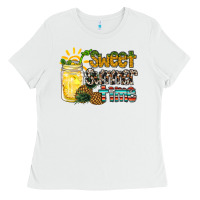 White sweet summer time pineapple Ladies Tee - RacoonDesign