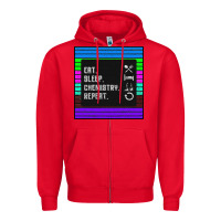 Red Eat Sleep Chemıstray Repeat Zipper Hoodie - Bettercallsaul