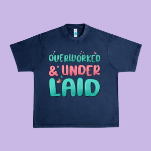 Overworked Underlaid Urban Heavy Tee Designed By Maliassmallbusiness