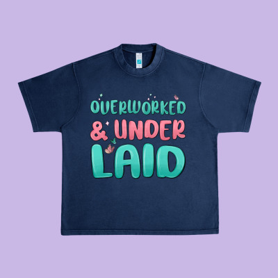 Overworked Underlaid Urban Heavy Tee Designed By Maliassmallbusiness