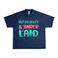 Navy overworked underlaid Urban Heavy Tee - MaliasSmallBusiness