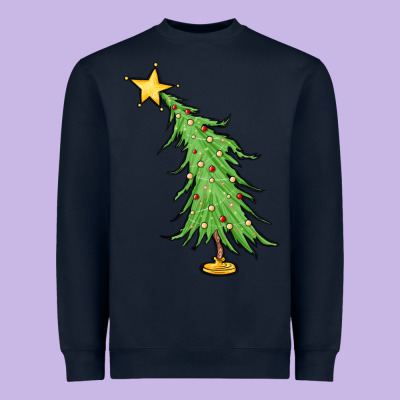 Trendy Christmas Tree Heavyweight Sweatshirt Designed By Maliassmallbusiness