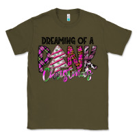 Army Green Dreaming Of A Pink Christmas Classic Tee - CowhideDigitalArt