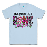 Dusty Blue Dreaming Of A Pink Christmas Classic Tee - CowhideDigitalArt