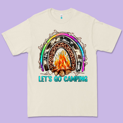 Let's Go Camping Rainbow Premium Tee Designed By Jahusdesignshop