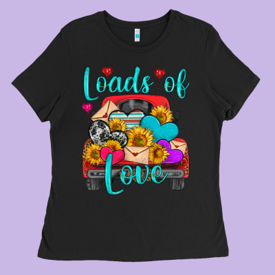 Loads Of Love With Truck Ladies Tee Designed By Hra Design Shop