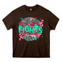Chocolate Brown nobody fights alone Heavy Core Tee - AdoDesignShop