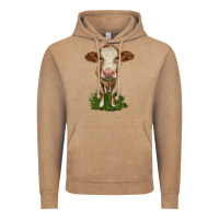 Vintage Coffee simmental heifer Vintage Hoodie - LillyAllenDesigns