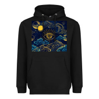 Black evil eye moon Heavyweight Hoodie - TumblerDesignByShophia