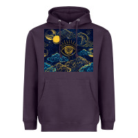 Plum evil eye moon Heavyweight Hoodie - TumblerDesignByShophia