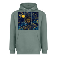 Sage evil eye moon Heavyweight Hoodie - TumblerDesignByShophia