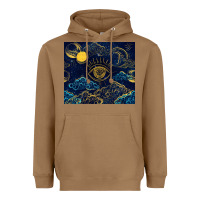 Toasted Coconut evil eye moon Heavyweight Hoodie - TumblerDesignByShophia