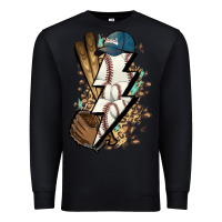 Black Lightning bolt Baseball Premium Sweatshirt - HowdyJamesFarm
