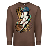 Chestnut Lightning bolt Baseball Premium Sweatshirt - HowdyJamesFarm