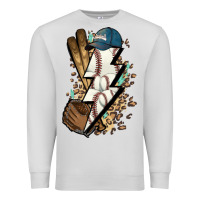 Dove Grey Lightning bolt Baseball Premium Sweatshirt - HowdyJamesFarm