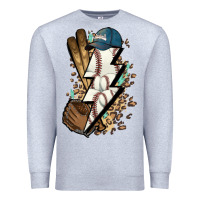 Heather Grey Lightning bolt Baseball Premium Sweatshirt - HowdyJamesFarm