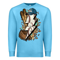 Ocean Blue Lightning bolt Baseball Premium Sweatshirt - HowdyJamesFarm