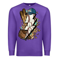 Purple Lightning bolt Baseball Premium Sweatshirt - HowdyJamesFarm