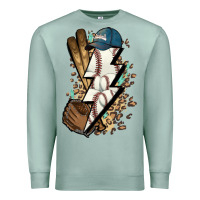 Seafoam Lightning bolt Baseball Premium Sweatshirt - HowdyJamesFarm