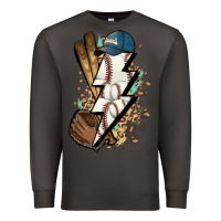 Smoke Lightning bolt Baseball Premium Sweatshirt - HowdyJamesFarm