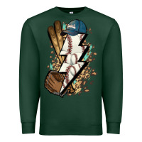 Sports Green Lightning bolt Baseball Premium Sweatshirt - HowdyJamesFarm
