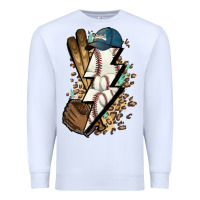 White Lightning bolt Baseball Premium Sweatshirt - HowdyJamesFarm