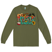 Army Green music teacher Long Sleeve Tee - NancyCooperArtShop