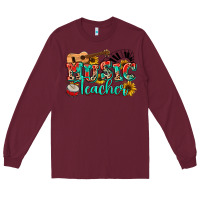 Burgundy music teacher Long Sleeve Tee - NancyCooperArtShop
