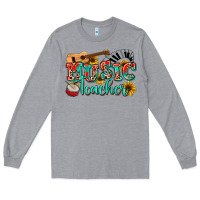 Heather Grey music teacher Long Sleeve Tee - NancyCooperArtShop