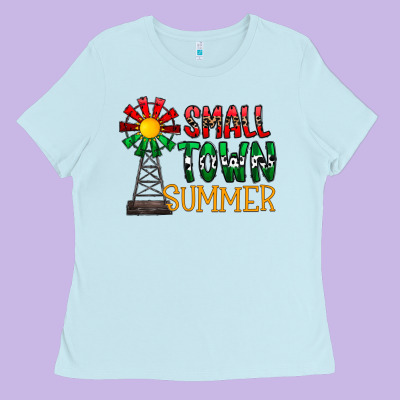 Small Town Summer Ladies Tee Designed By Cowhidedigitalart