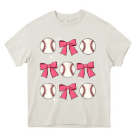 Cream baseball coquette bow Heavy Core Tee - JahusDesignShop