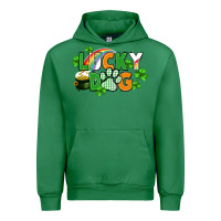 Emerald lucky dog St. Patricks Day Urban Hoodie - FaDigitalArtStudio