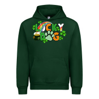 Forest Green lucky dog St. Patricks Day Urban Hoodie - FaDigitalArtStudio