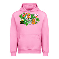 Fuchsia Pink lucky dog St. Patricks Day Urban Hoodie - FaDigitalArtStudio
