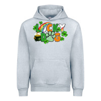Heather Grey lucky dog St. Patricks Day Urban Hoodie - FaDigitalArtStudio